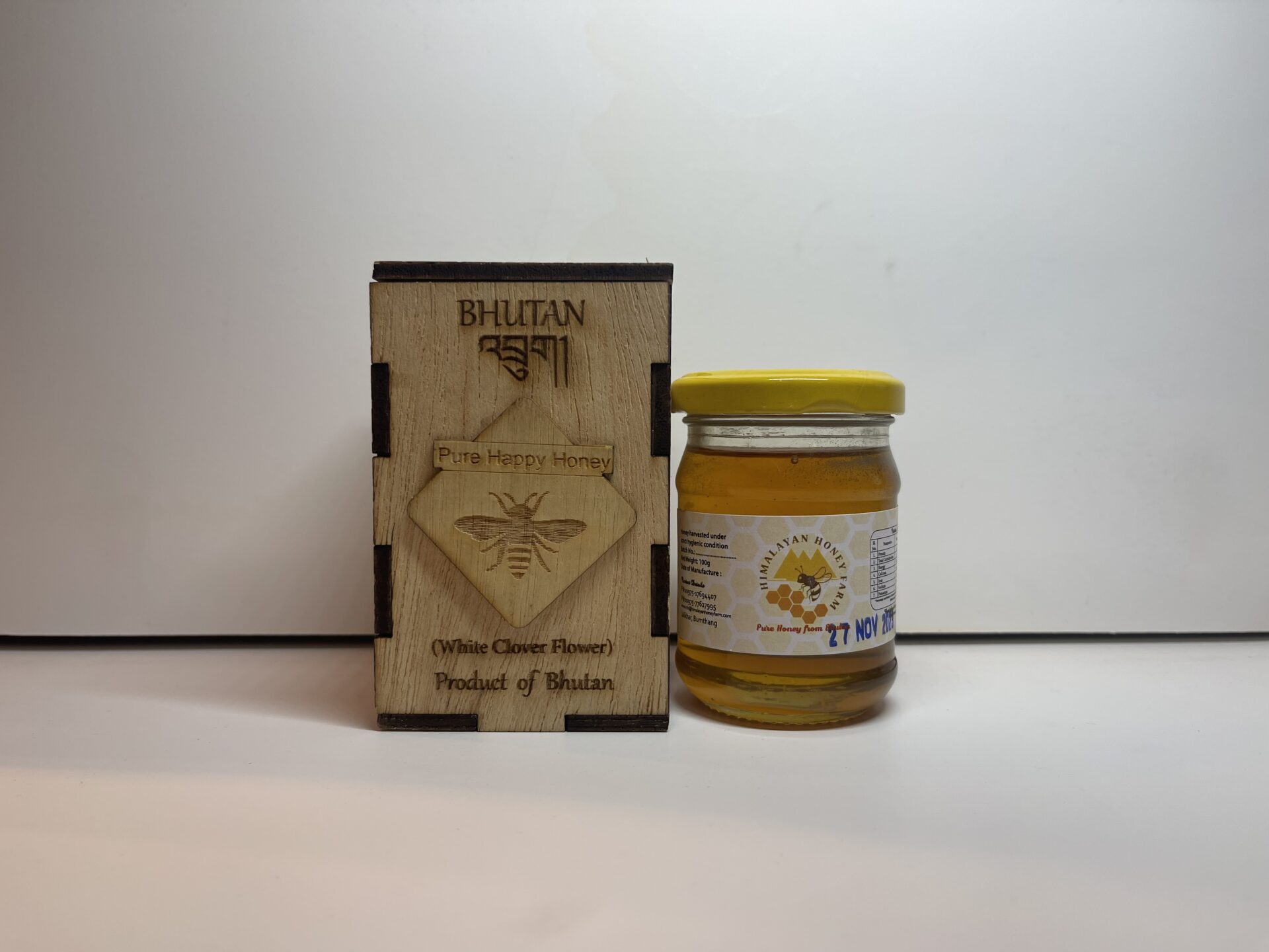 ブータン産はちみつ Pure Happy Honey ホワイトクローバー 100g