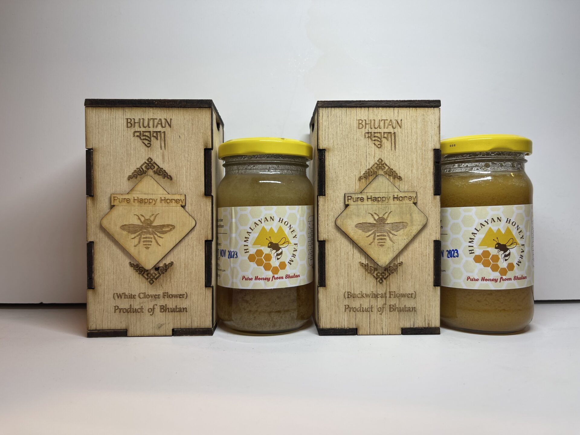 ブータン産はちみつ Pure Happy Honey 275gセット(ホワイトクローバー&そばの花)