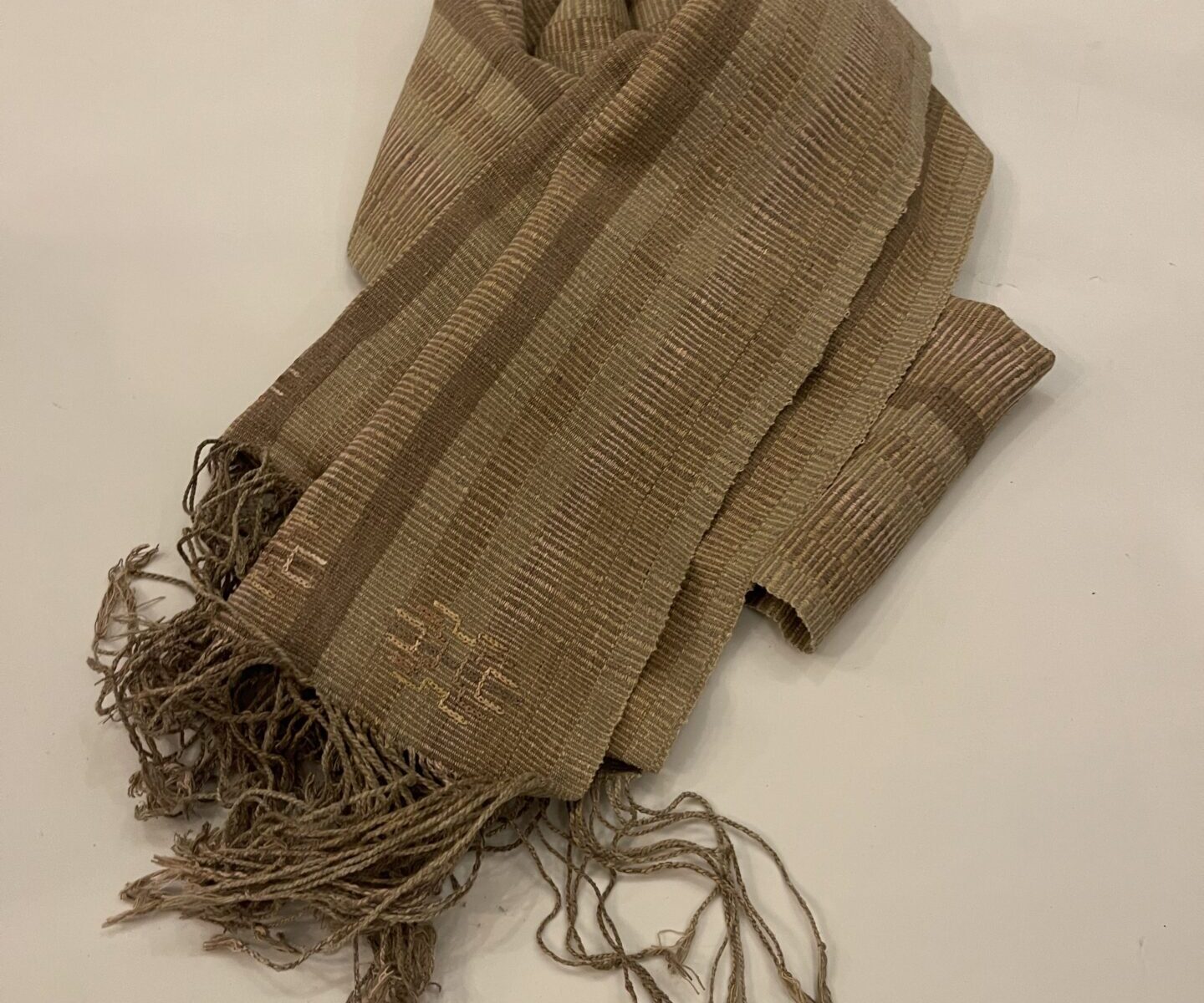 DEKIブータン産ストール23078Wild silk（野蚕） 70% COTTON 30%