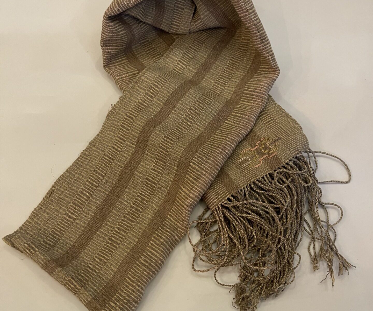 DEKIブータン産ストール23073Wild silk（野蚕） 70% COTTON 30%
