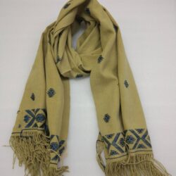 GBJWブータン産ストール18007 Indigo Wild silk(野蚕) 80% Cotton 20%